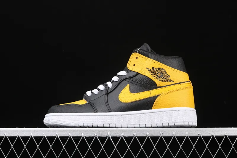 All categories Air Jordan Jordan series basketball shoes Air Jordan 1 Mid Air Jordan 1 Mid OG AJ1 Joe 1 black and yellow Yin Yang top layer mid-top basketball shoes CJ9219-700